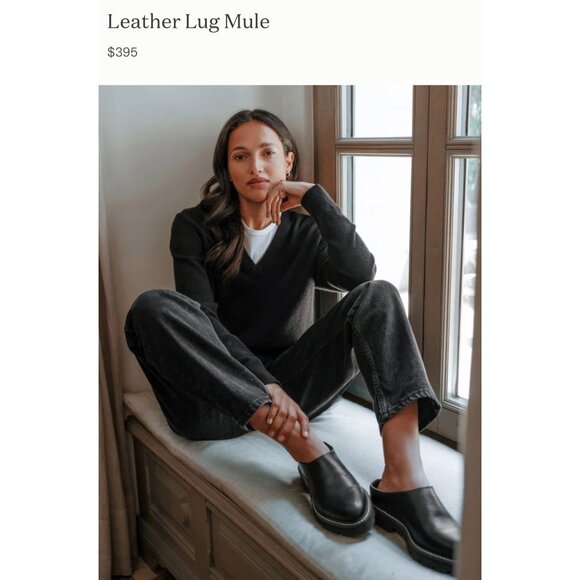 Jenni Kayne Leather Lug Mule Black Size 40 - Picture 2 of 9
